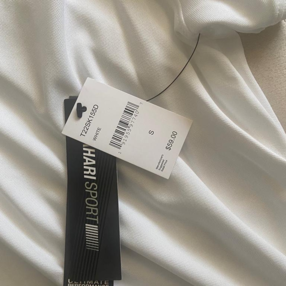 WHITE TAHARI POLO SHIRT